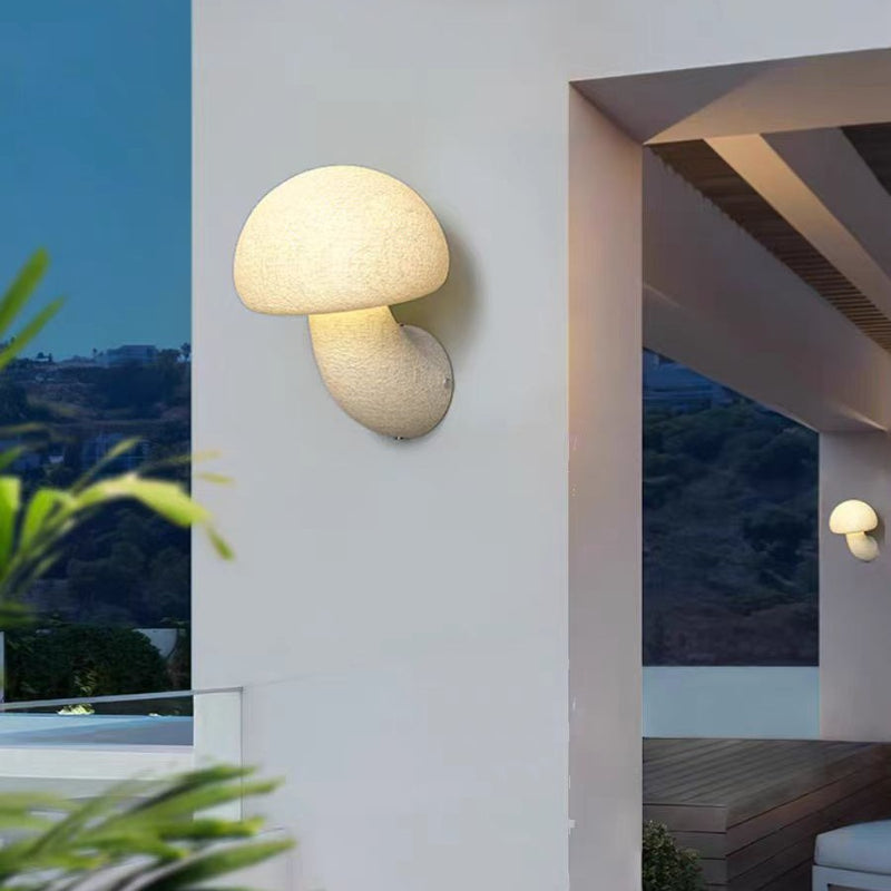 Applique murale LED en résine créative contemporaine en forme de champignon pour extérieur 