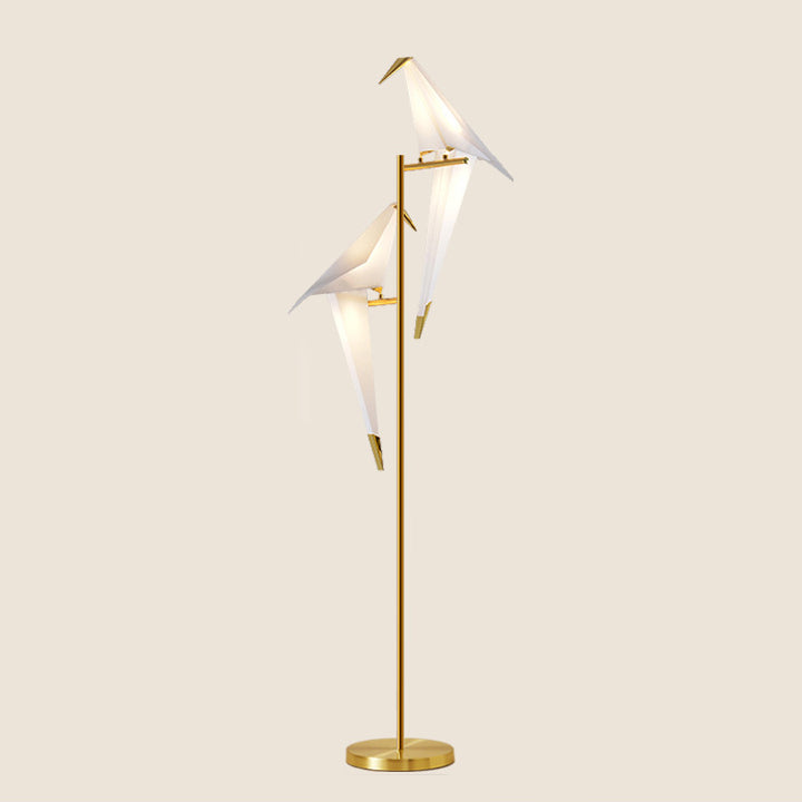 Zeitgenössische kreative Vogel Eisen PP LED Stehlampe für Wohnzimmer 