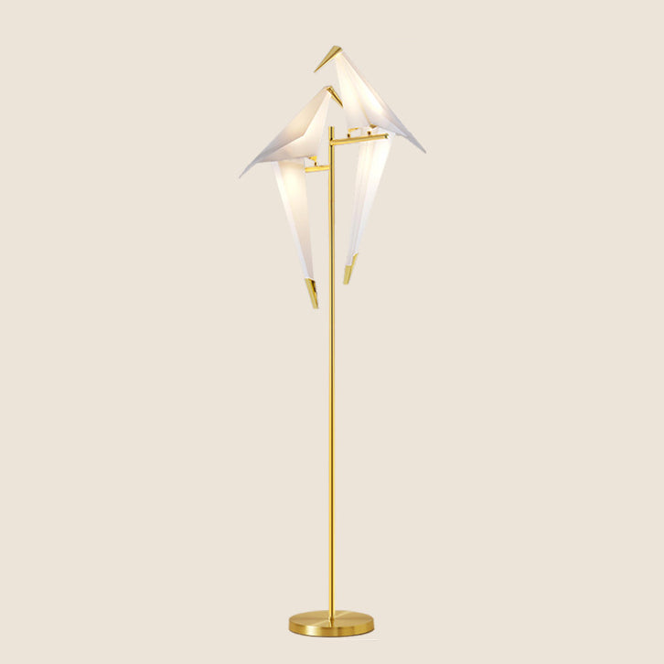 Zeitgenössische kreative Vogel Eisen PP LED Stehlampe für Wohnzimmer 
