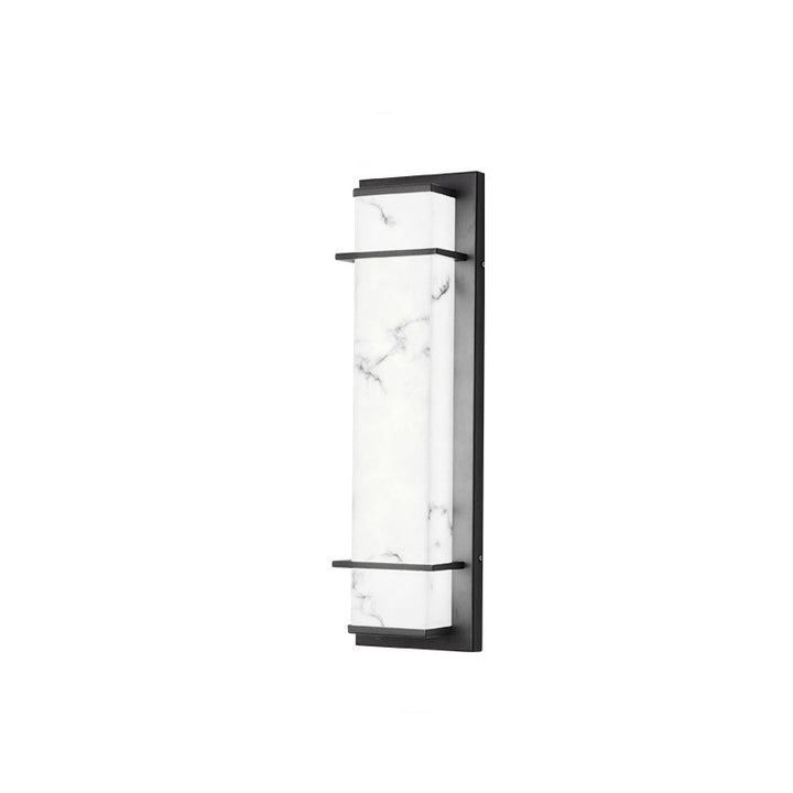 Applique murale LED en résine rectangulaire traditionnelle chinoise en acier inoxydable pour extérieur 
