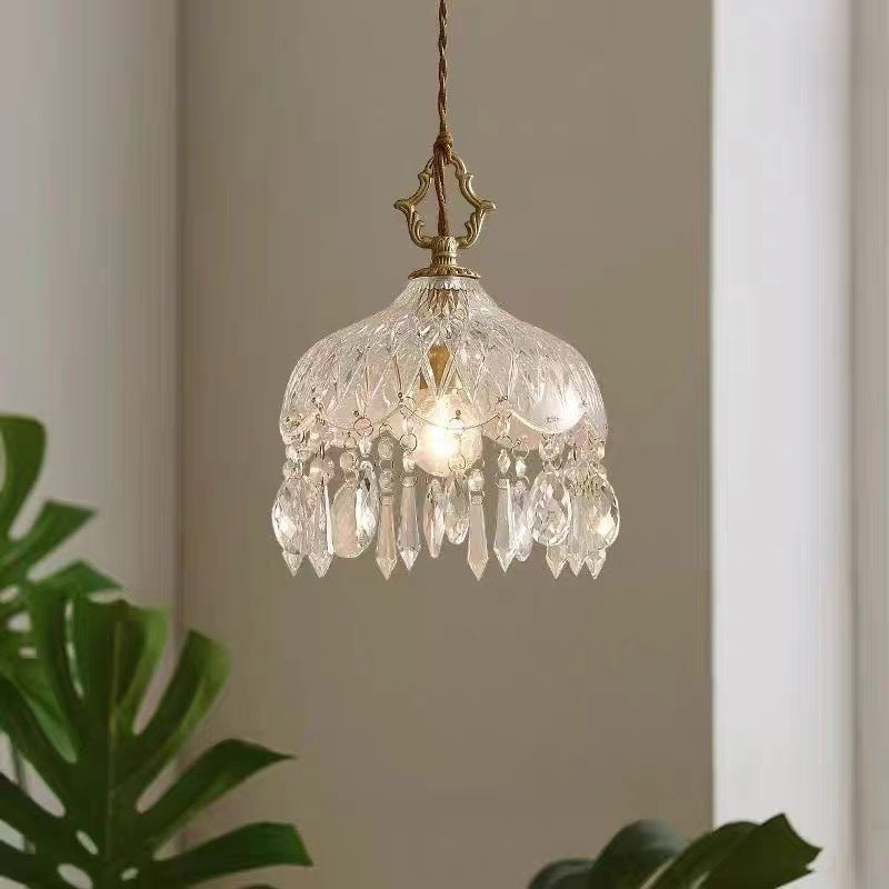 Contemporary Nordic Teardrop Iron Glass 1-Light Pendant Light For Living Room