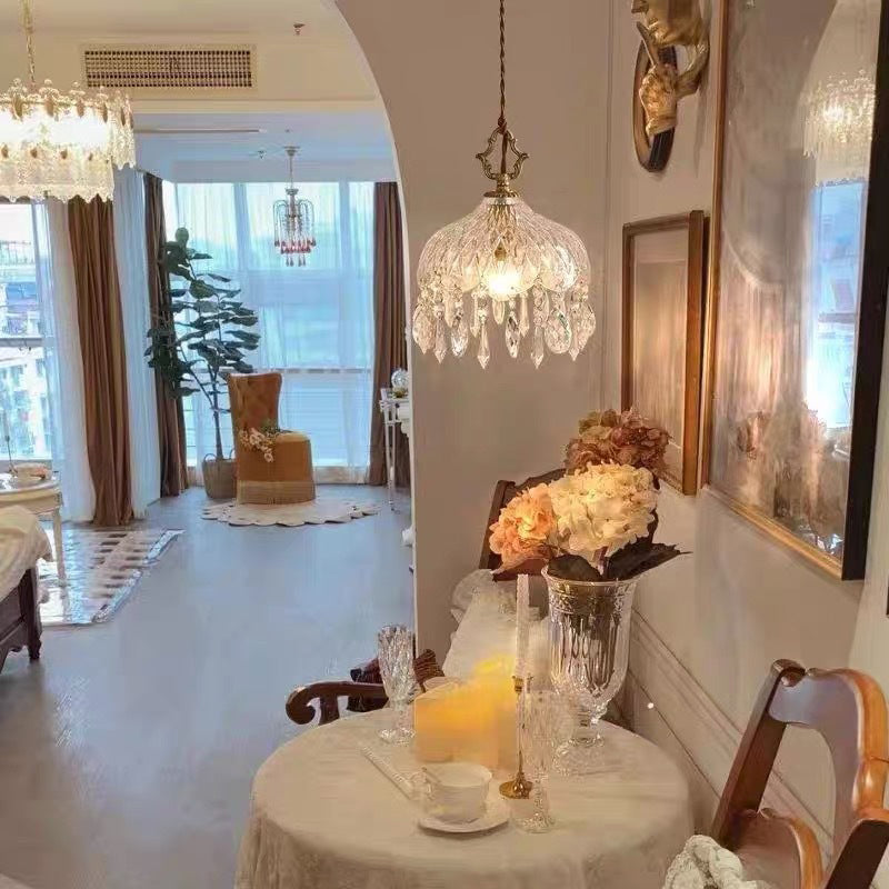 Contemporary Nordic Teardrop Iron Glass 1-Light Pendant Light For Living Room