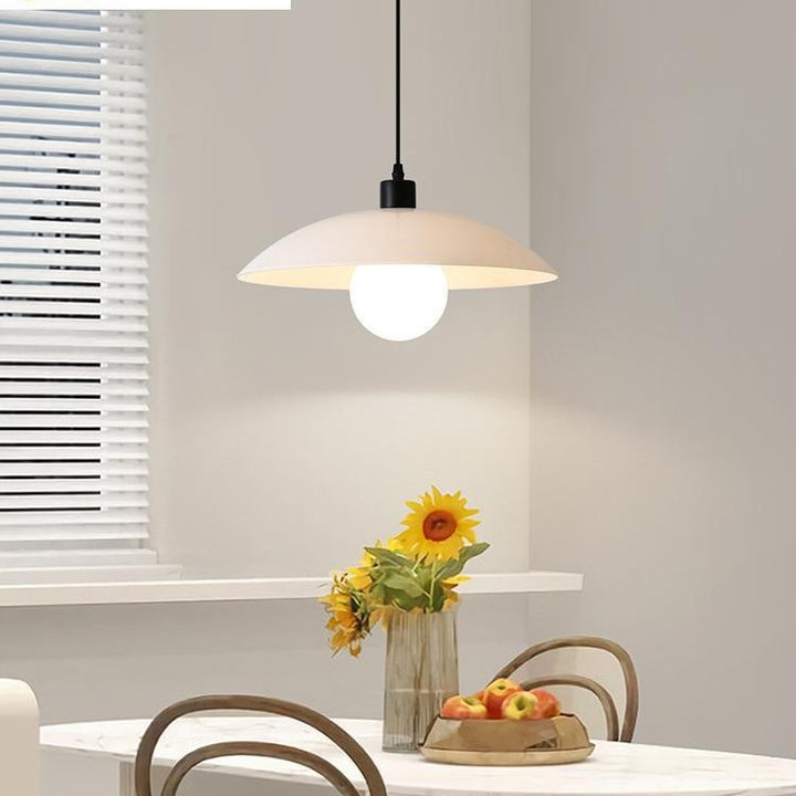 Contemporary Nordic Round Iron Glass 1-Light Pendant Light For Living Room