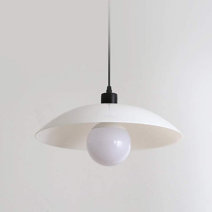 Contemporary Nordic Round Iron Glass 1-Light Pendant Light For Living Room