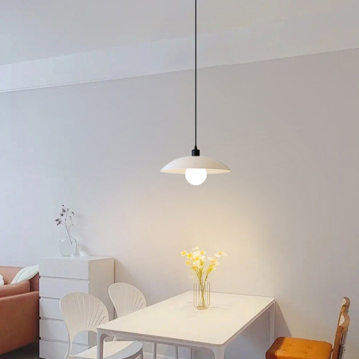 Contemporary Nordic Round Iron Glass 1-Light Pendant Light For Living Room