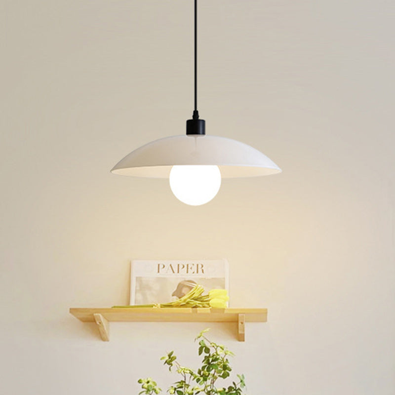 Contemporary Nordic Round Iron Glass 1-Light Pendant Light For Living Room