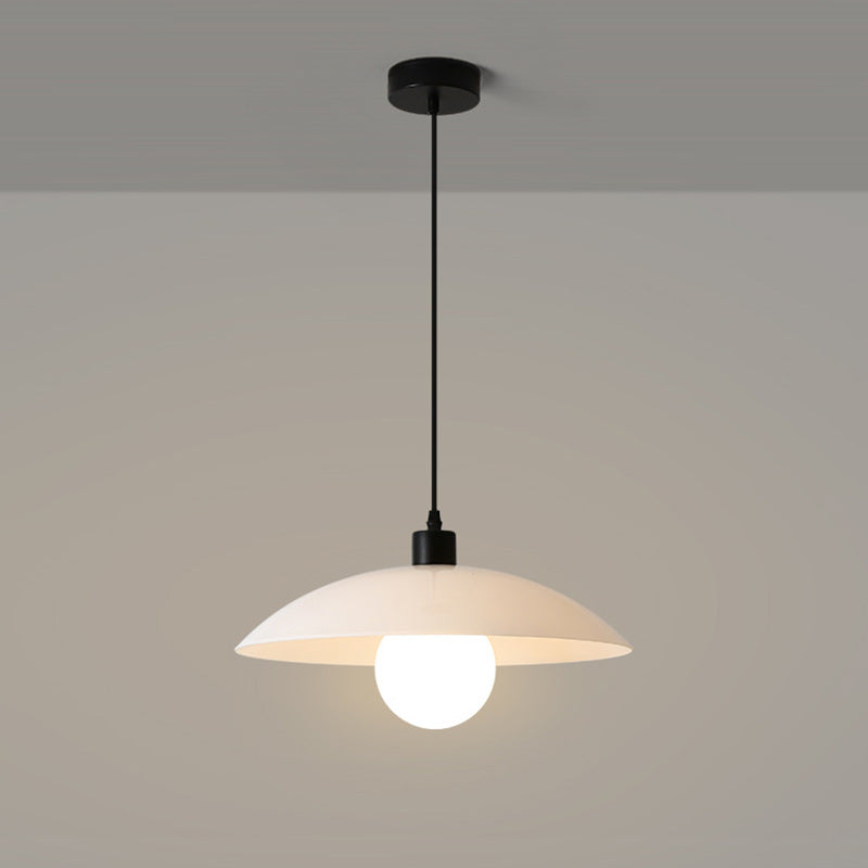 Contemporary Nordic Round Iron Glass 1-Light Pendant Light For Living Room