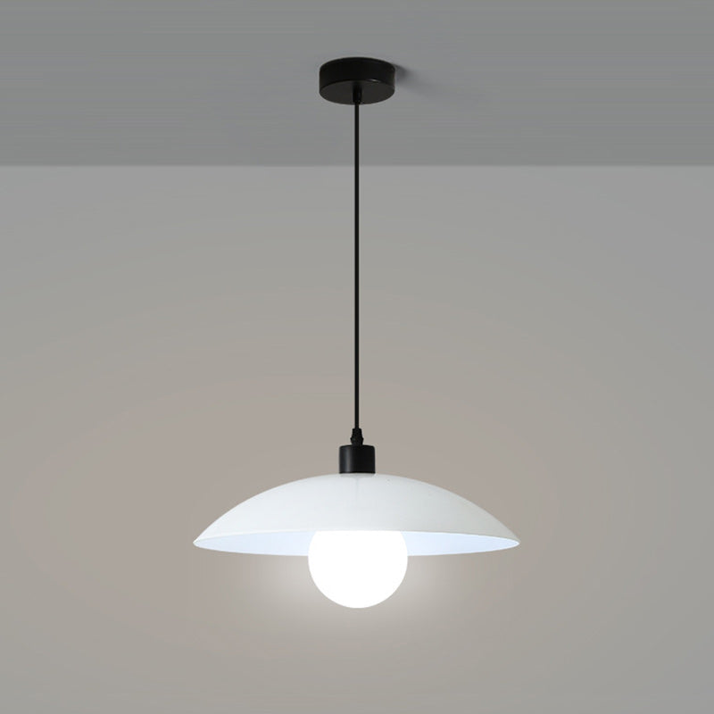 Contemporary Nordic Round Iron Glass 1-Light Pendant Light For Living Room