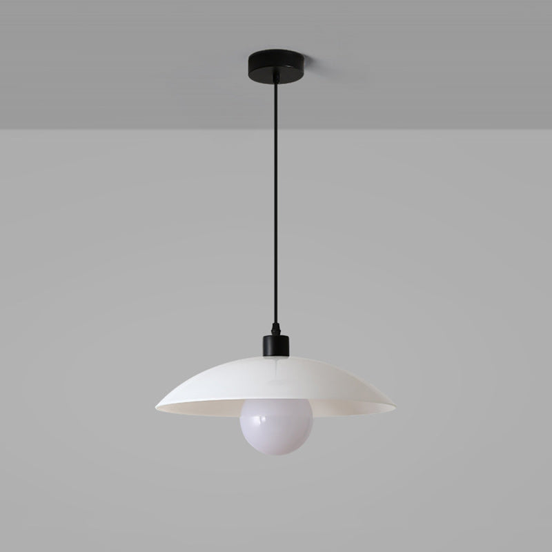 Contemporary Nordic Round Iron Glass 1-Light Pendant Light For Living Room