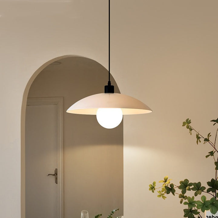 Contemporary Nordic Round Iron Glass 1-Light Pendant Light For Living Room