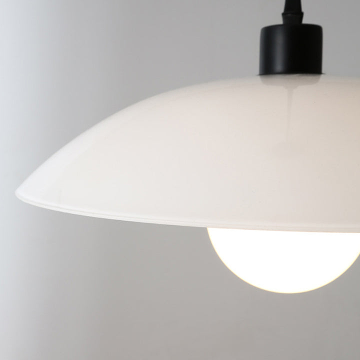 Contemporary Nordic Round Iron Glass 1-Light Pendant Light For Living Room