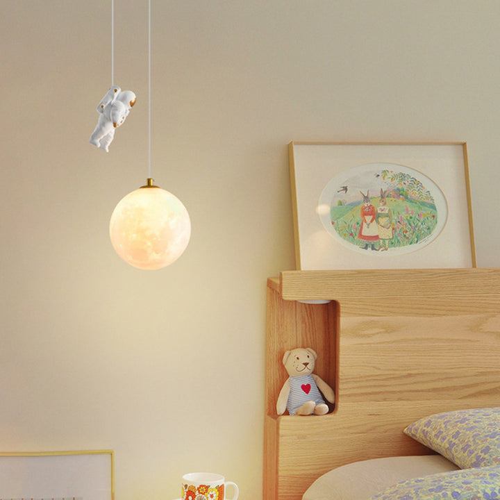 Globe créatif contemporain en fer et plastique, suspension à 1 lumière pour enfants pour le salon 