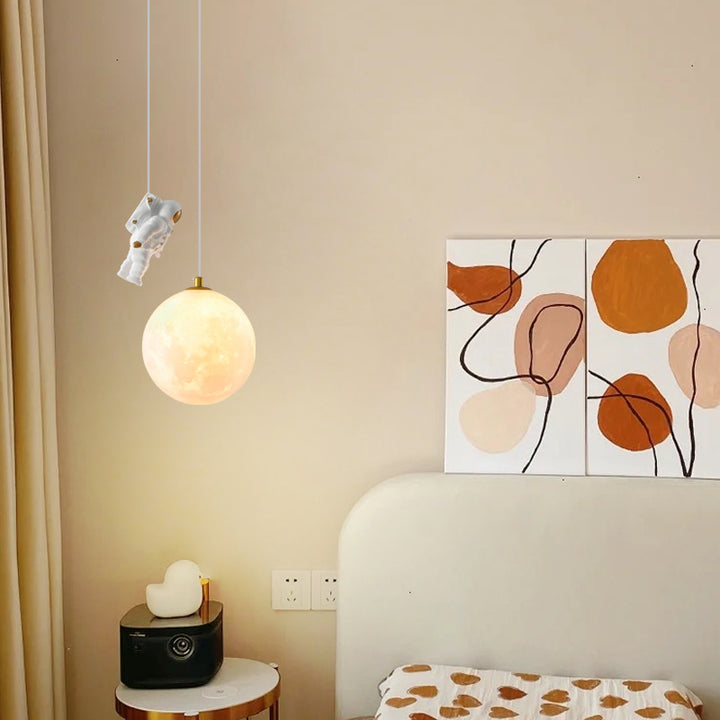 Globe créatif contemporain en fer et plastique, suspension à 1 lumière pour enfants pour le salon 