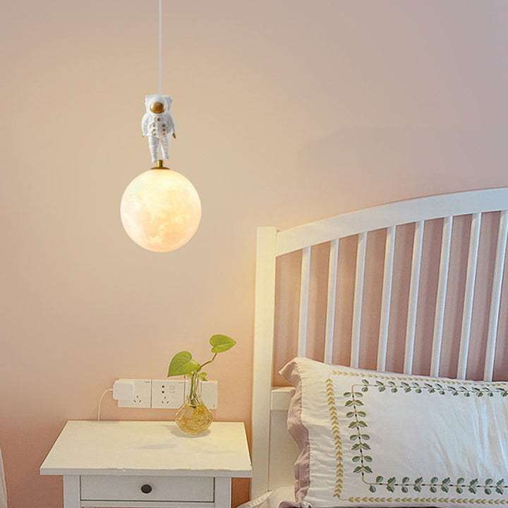 Globe créatif contemporain en fer et plastique, suspension à 1 lumière pour enfants pour le salon 