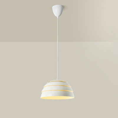 Suspension lumineuse à 1 lumière en silicone et aluminium en forme de dôme japonais traditionnel pour salon 