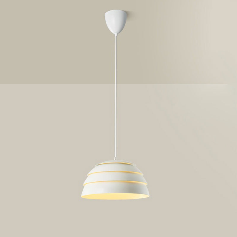 Suspension lumineuse à 1 lumière en silicone et aluminium en forme de dôme japonais traditionnel pour salon 
