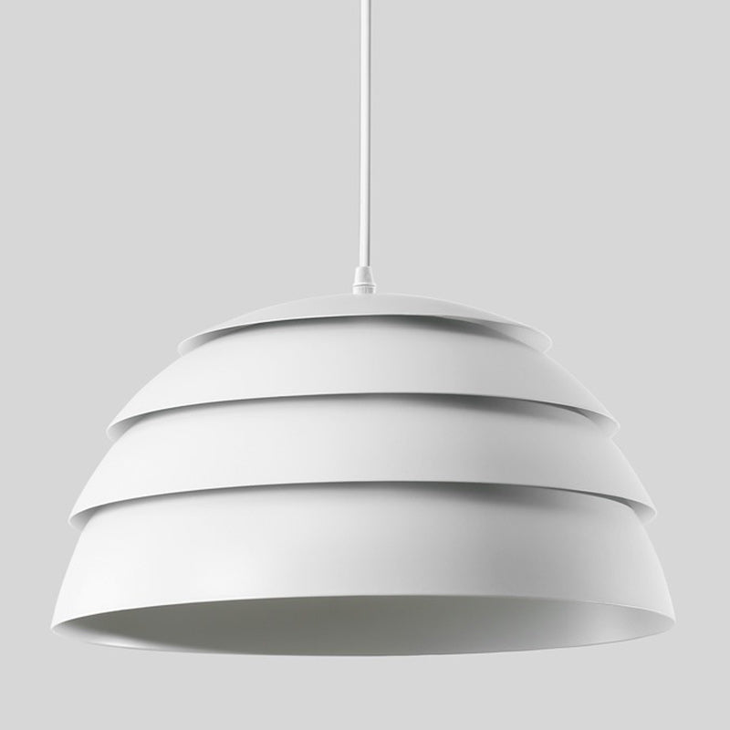 Suspension lumineuse à 1 lumière en silicone et aluminium en forme de dôme japonais traditionnel pour salon 