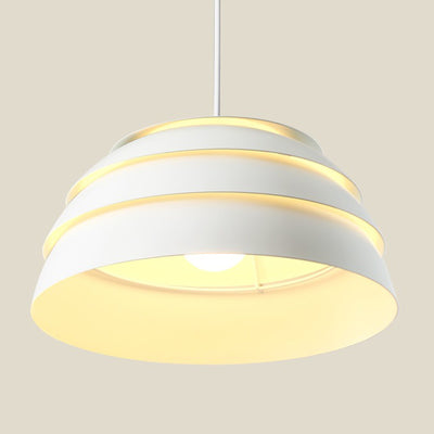 Suspension lumineuse à 1 lumière en silicone et aluminium en forme de dôme japonais traditionnel pour salon 