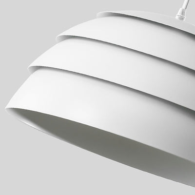 Suspension lumineuse à 1 lumière en silicone et aluminium en forme de dôme japonais traditionnel pour salon 