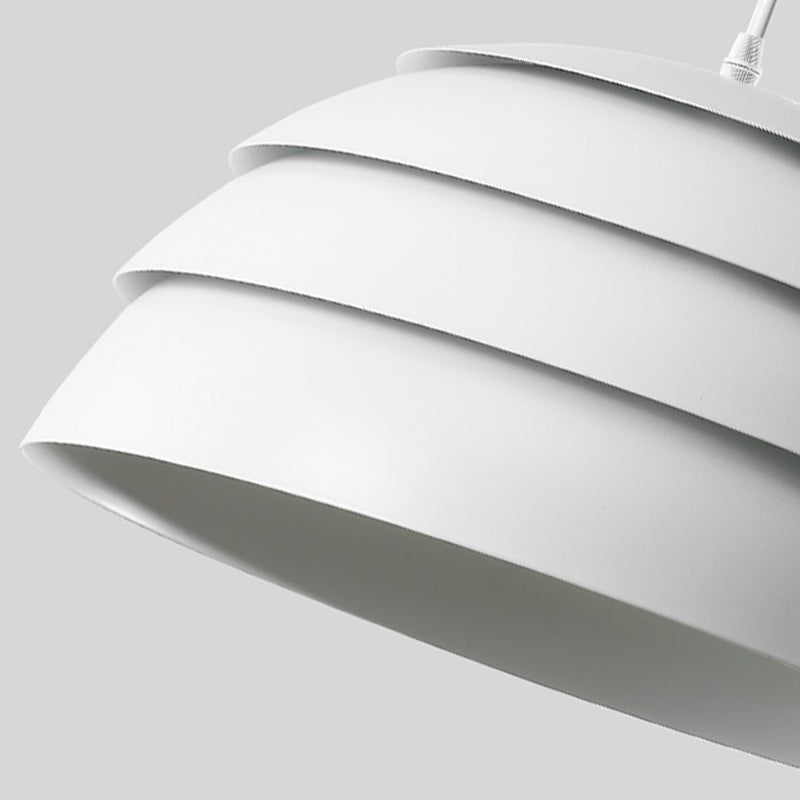 Suspension lumineuse à 1 lumière en silicone et aluminium en forme de dôme japonais traditionnel pour salon 