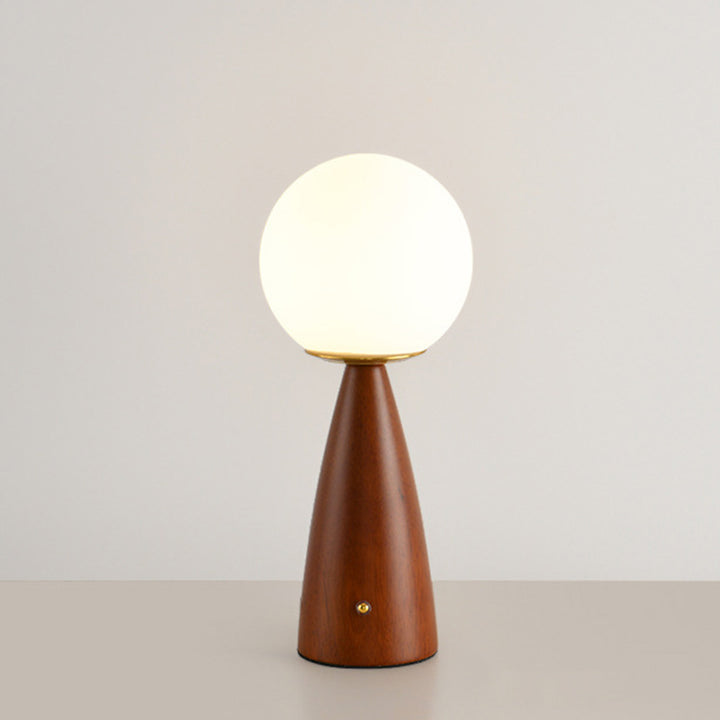 Lampe de table LED en bois, fer et verre à colonne vintage traditionnelle pour salon 
