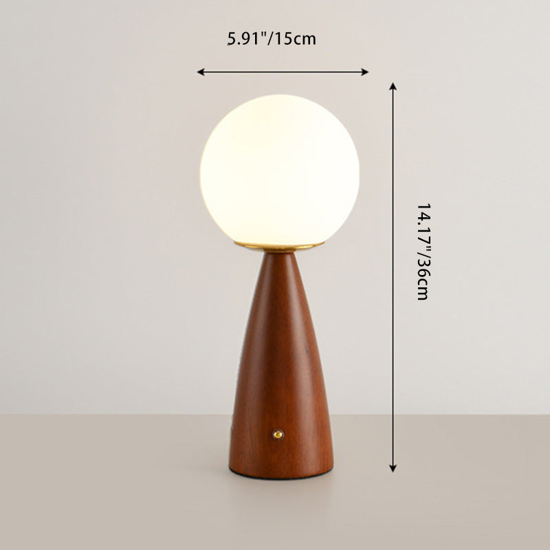 Lampe de table LED en bois, fer et verre à colonne vintage traditionnelle pour salon 