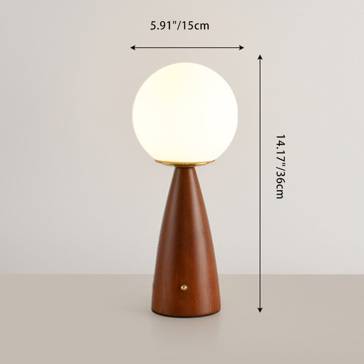 Lampe de table LED en bois, fer et verre à colonne vintage traditionnelle pour salon 