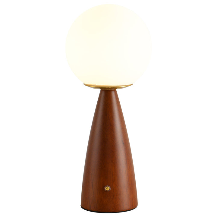Lampe de table LED en bois, fer et verre à colonne vintage traditionnelle pour salon 