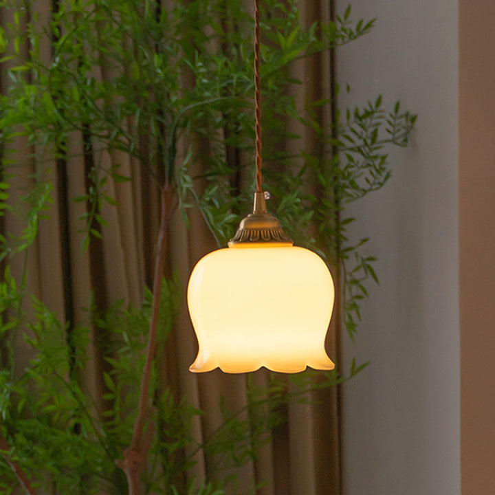 Suspension Luminaire Traditionnel Français en Verre et Fer avec Pieuvre à 1 Lumière pour Salon 