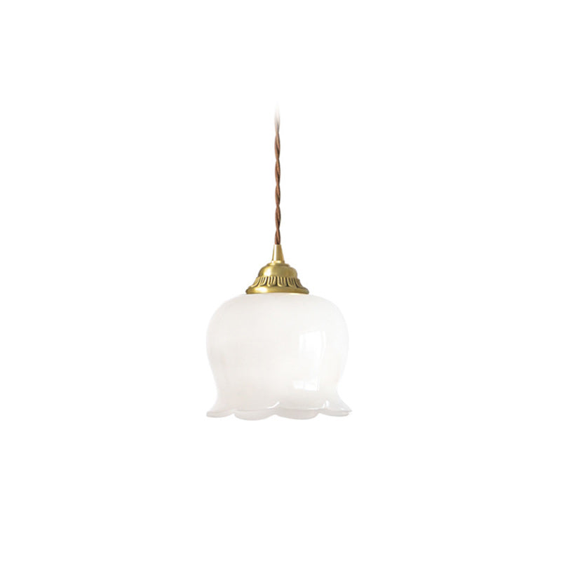 Suspension Luminaire Traditionnel Français en Verre et Fer avec Pieuvre à 1 Lumière pour Salon 