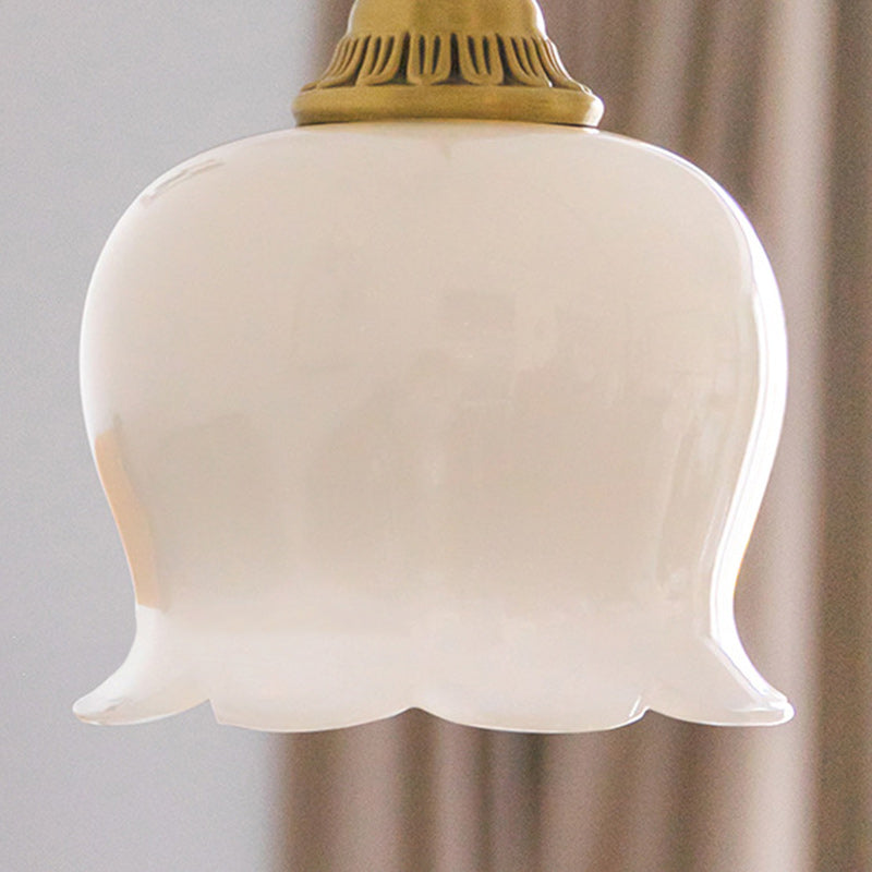 Suspension Luminaire Traditionnel Français en Verre et Fer avec Pieuvre à 1 Lumière pour Salon 