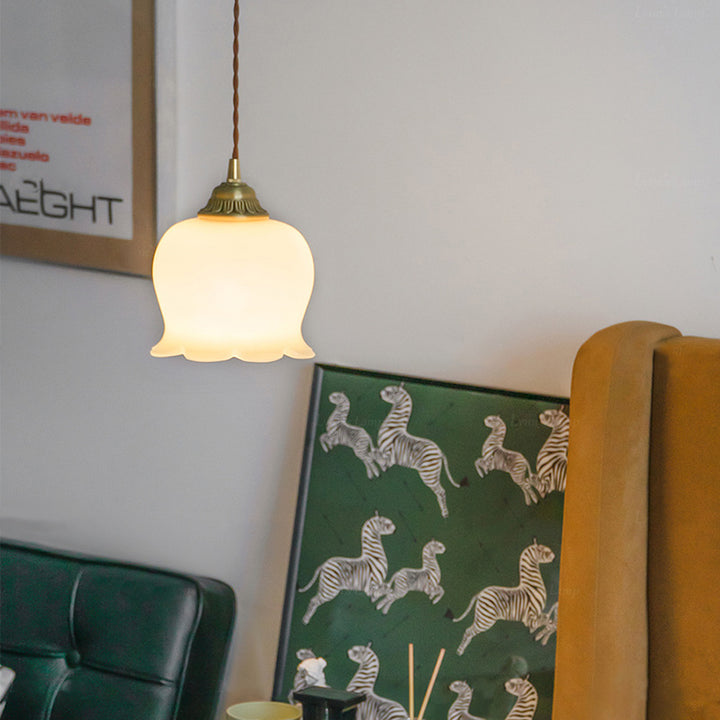 Suspension Luminaire Traditionnel Français en Verre et Fer avec Pieuvre à 1 Lumière pour Salon 