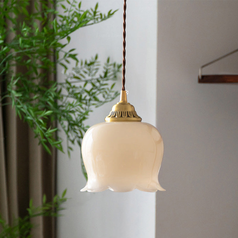Suspension Luminaire Traditionnel Français en Verre et Fer avec Pieuvre à 1 Lumière pour Salon 