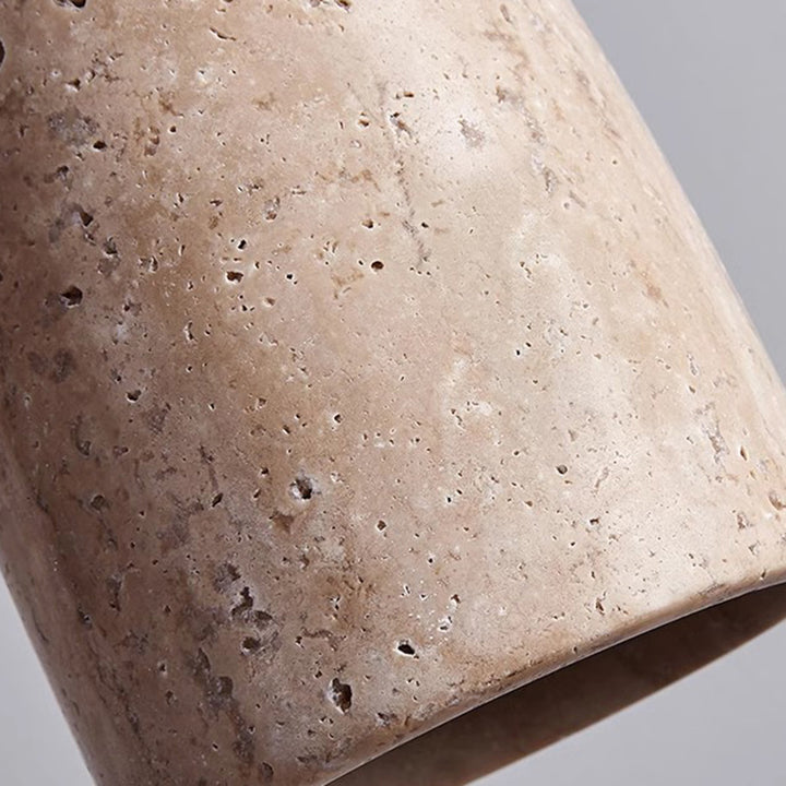 Lámpara colgante de 1 luz de columna tradicional japonesa de madera y piedra para sala de estar 