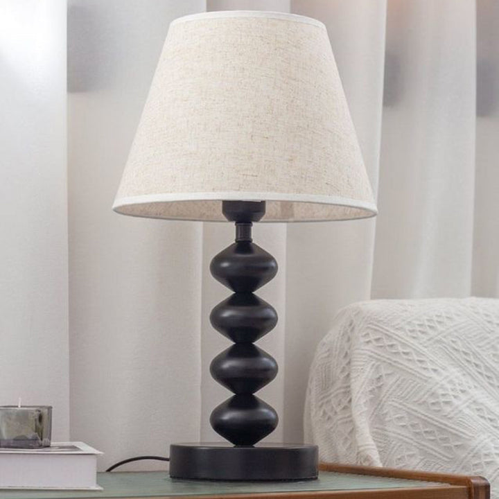 Lampe de table 1 lumière en tissu fer traditionnel vintage pour salon 
