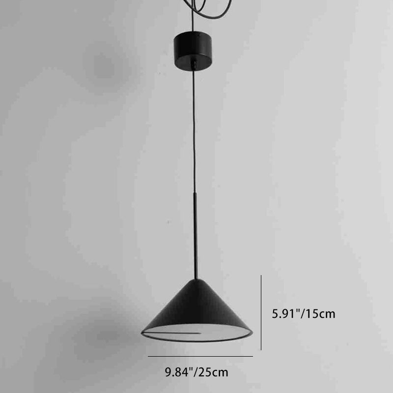 Modern Minimalist Cone Iron Acrylic LED Pendant Light For Living Room