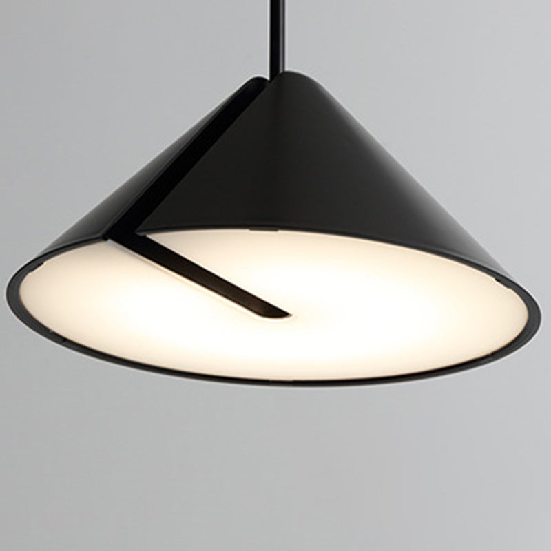 Modern Minimalist Cone Iron Acrylic LED Pendant Light For Living Room