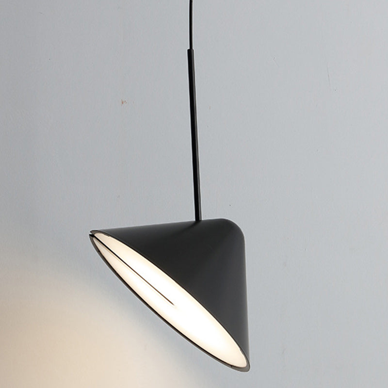 Modern Minimalist Cone Iron Acrylic LED Pendant Light For Living Room