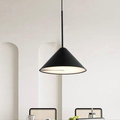 Modern Minimalist Cone Iron Acrylic LED Pendant Light For Living Room