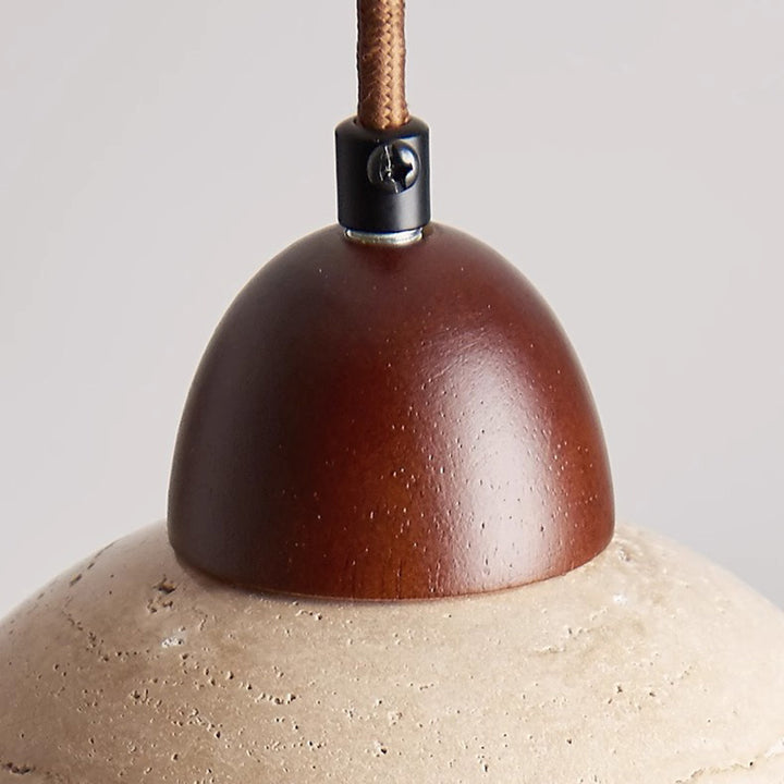Globe chinois traditionnel en bois et pierre à 1 lumière pour salon 