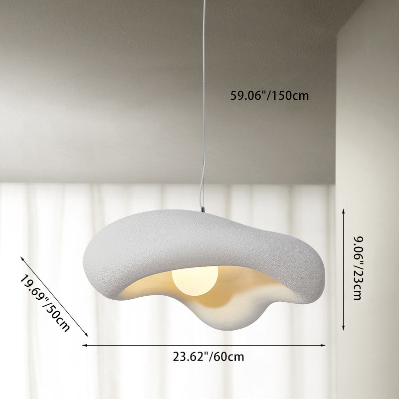Lustre suspendu à 1 lumière en plastique nuage traditionnel japonais pour salon 