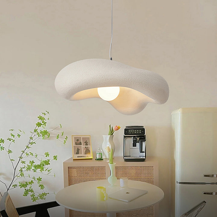 Lustre suspendu à 1 lumière en plastique nuage traditionnel japonais pour salon 