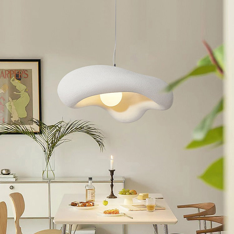 Lustre suspendu à 1 lumière en plastique nuage traditionnel japonais pour salon 