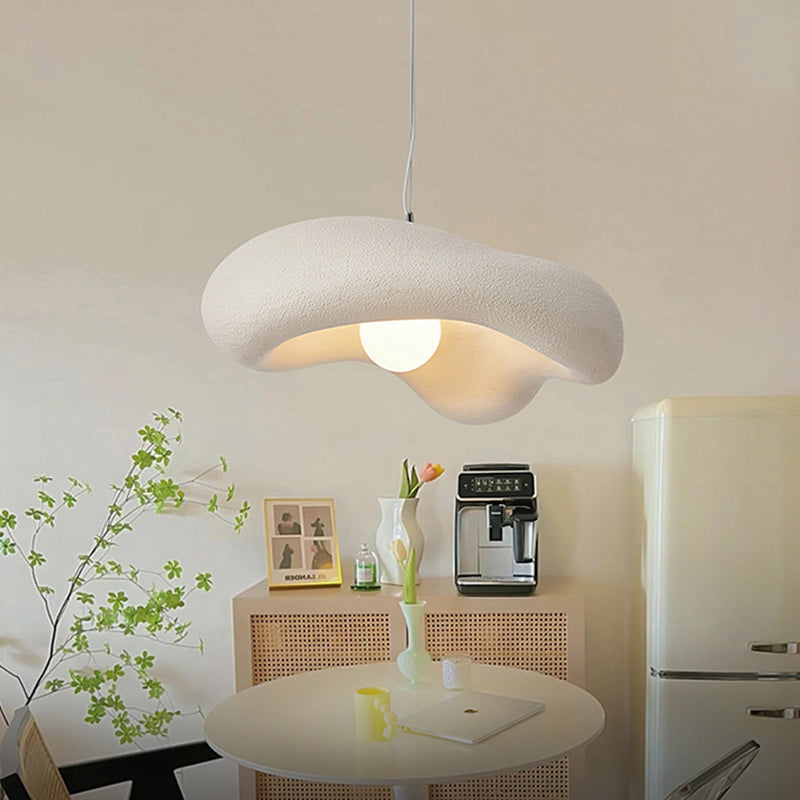 Lustre suspendu à 1 lumière en plastique nuage traditionnel japonais pour salon 