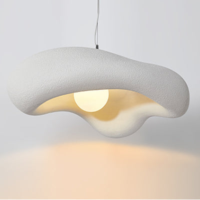 Lustre suspendu à 1 lumière en plastique nuage traditionnel japonais pour salon 