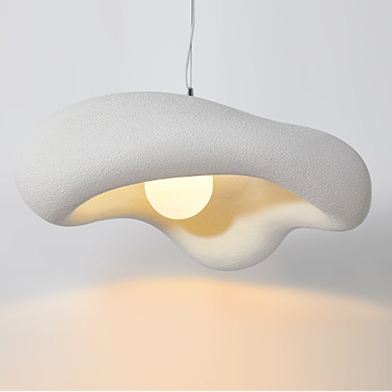 Lustre suspendu à 1 lumière en plastique nuage traditionnel japonais pour salon 