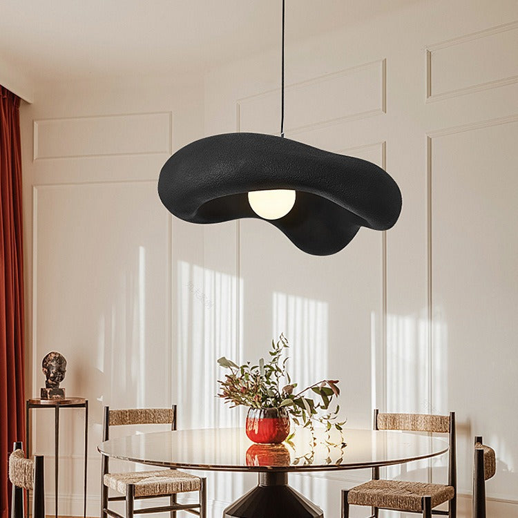 Lustre suspendu à 1 lumière en plastique nuage traditionnel japonais pour salon 