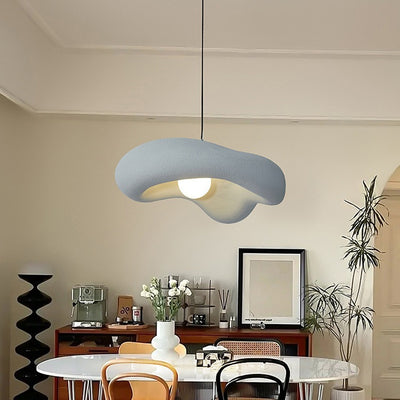 Lustre suspendu à 1 lumière en plastique nuage traditionnel japonais pour salon 