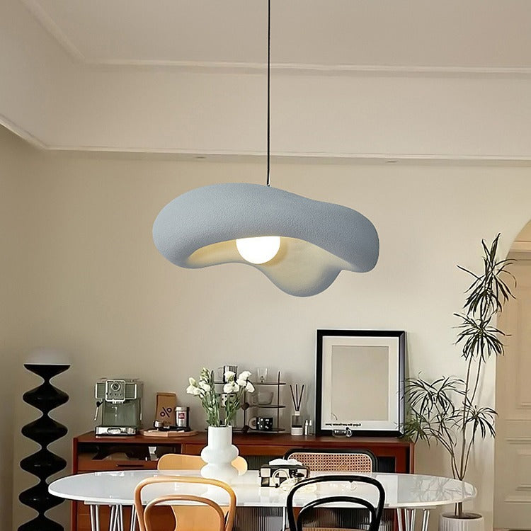Lustre suspendu à 1 lumière en plastique nuage traditionnel japonais pour salon 