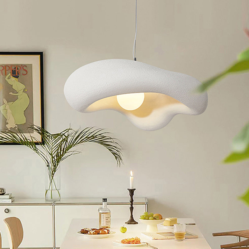 Lustre suspendu à 1 lumière en plastique nuage traditionnel japonais pour salon 